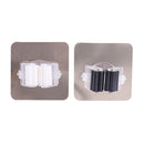 Adhesive Hooks Kitchen Bathroom Wall Mop Hanger Broom Holder Rack (White)