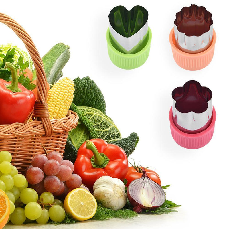 5x3pcs Star Heart Rabbit Shape Vegetables Cutter Cooking Baking Molds (C)