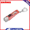 Mini Keychain Torch with Buckle USB Rechargeable Emergency Flashlight (Red)