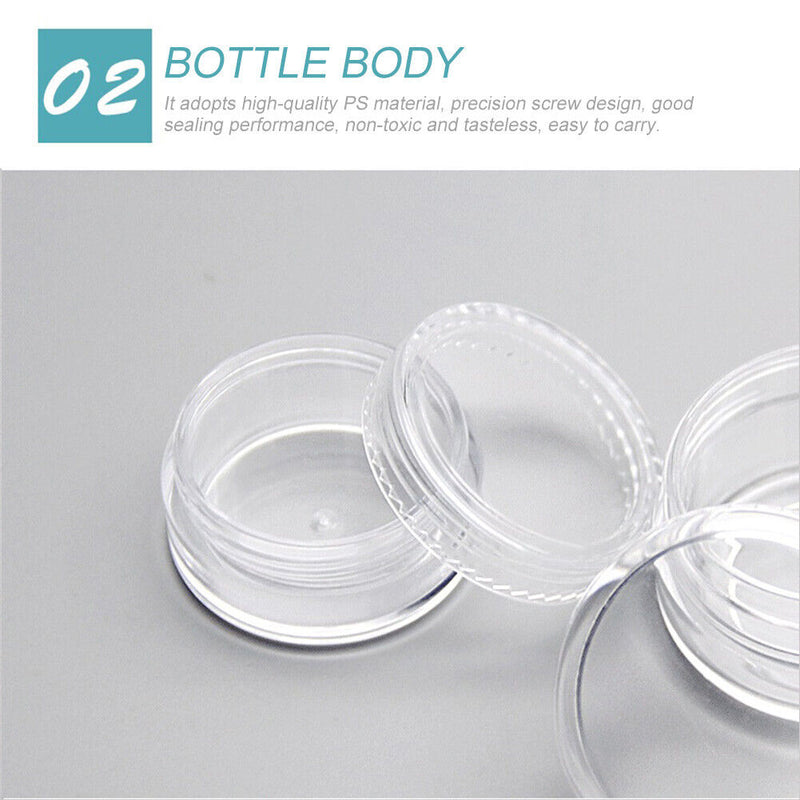 3g Empty Jewelry Bead Storage Box Small Round Sample Bottles Container Jars