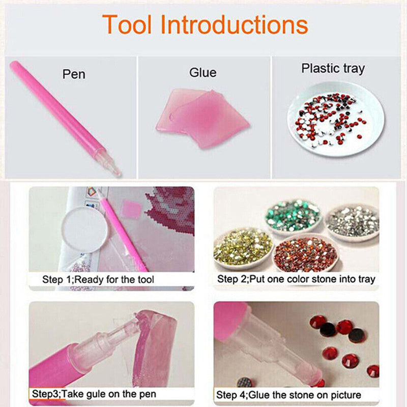 Gleda 5D Diamond DIY Painting Craft Kit Home Decoration Rhinestone + Canvas Diamond