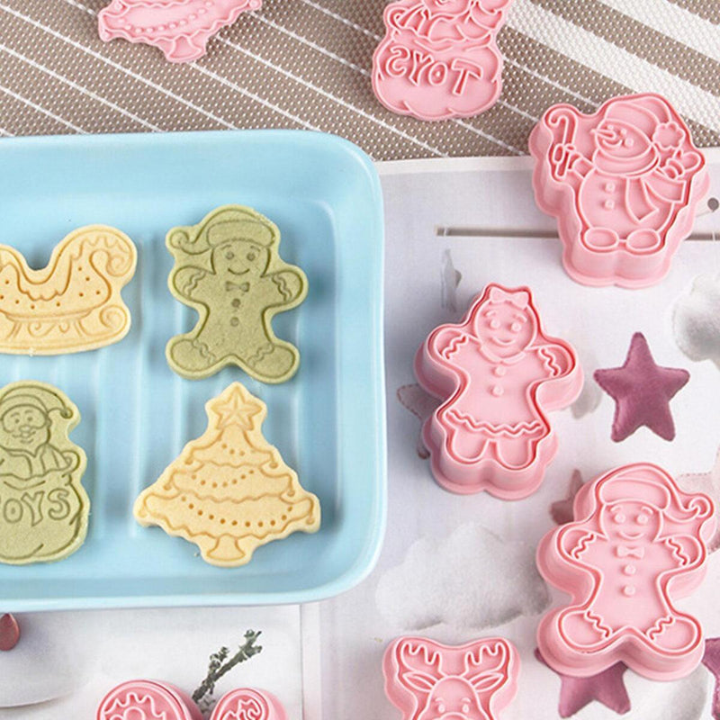 8Pcs Christmas Cookie Cutters Biscuit Mold DIY Cake Baking Tool Xmas Decoration: