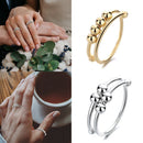 Coil Anti Stress Rotate Freely Fidget Beads Rings Anxiety Ring Beaded Jewelry