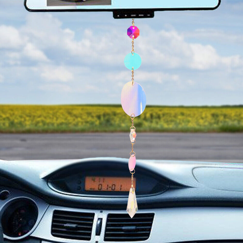 Colorful Hexagonal Diamond Crystal Suncatcher Lighting Accessories Car Pendant