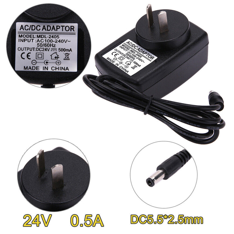 DC24V 0.5A Adapter AC 100V-240V to DC 24V Converter Power Supply Adapter 5.