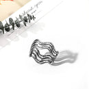 Wave Surface Wide Adjustable Ring Women Girls Geometric Open Rings Jewelry Gifts