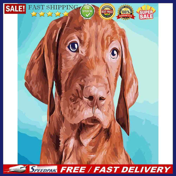 DIY Coded Acrylic Drawing Home Decor Dog Animal Pattern Oil Paint by Numbers