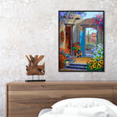 Backyard Flower Oil Painting By Numbers Kit DIY Frameless Picture On Canvas