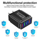 3.1A 4 USB Port Butterfly Illuminated Wall Charger Adapter (US Black)