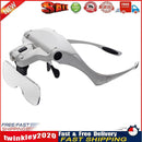Adjustable 5 Lens Loupe 2 LED Light Headband Magnifier Magnifying Glass Newly