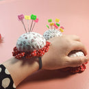 Pastoral Flower Shape Round Pin Cushion Cloth Needle Storage Holder Sewing Tools