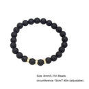 Fashion Unisex Women Men Rhinestone Charm Matte Bead Bangle Strand Bracelet