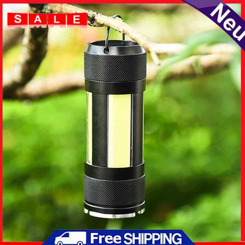 USB Rechargeable COB Flashlight Handy Light Lamp Carabiner Camping Out
