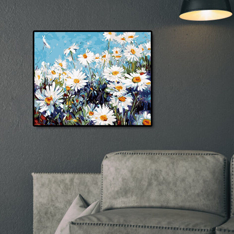 Flower Field Painting By Numbers Kit Acrylic Paint Canvas Wall Art Picture