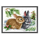 11CT Partial Embroidery Counted DIY Lucky Rabbit Cross Stitch Canvas Kit Newly