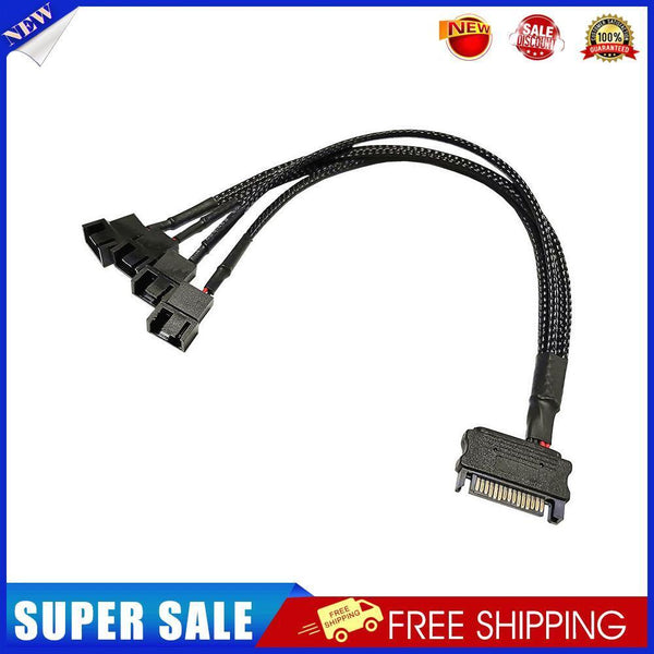 SATA Power Cable PC Cooling Fan Splitter Hub Converter (SATA to 4x4Pin)