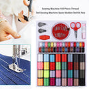 100pcs Assorted Colors Thread Set Hand Craft Sewing Machine Spool Bobbin Kit