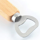 Stainless Steel Bottle Opener Wood Handle Drink Beer Lid Kitchen Launcher