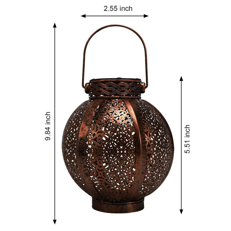 Hollowed Solar Lanterns - Outdoor Hanging Wrought Iron Landscape Lights (A)