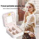 PU Leather Rings Earrings Jewelry Storage Display Box Holder (White)
