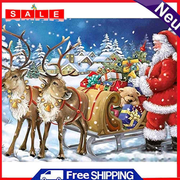 Santa Claus Oil Paint By Number Kits Christmas DIY Home Decoration Gift No Frame