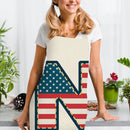 Flag N Print Apron Linen Waterproof Cooking Bibs Chefs Pinafore (68x55cm)