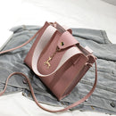 Deer Women Leather Messenger Handbags Casual Pure Mini Shoulder Bags (Pink)