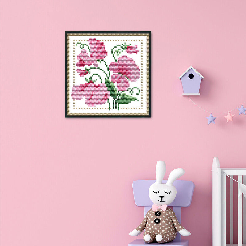 12 Months Flower Cross Stitch DIY 14CT Stamped Handmade Crafts Home Decoratio