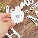 to Our Home Interchangeable Round Wood Seasonal Welcome Door Sign Wooden