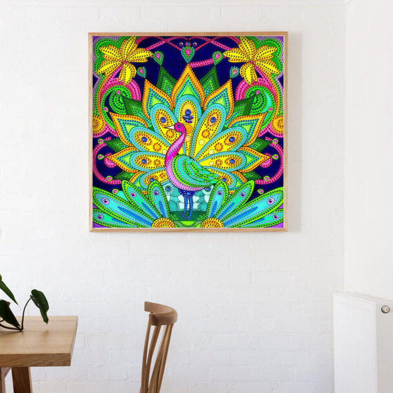 Part Drill Special Shaped DIY Colorful Peafowl Picture 5D Diamond Painting