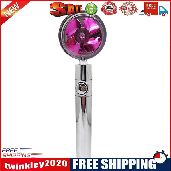 Pressurized Bath Shower Head Handheld Massage Rotary Rainfall Sprayer (Red)