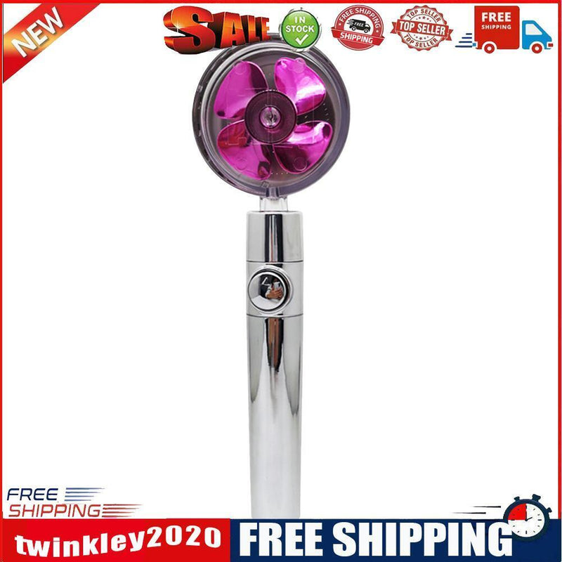 Pressurized Bath Shower Head Handheld Massage Rotary Rainfall Sprayer (Red)