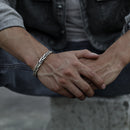 Fashion Retro Alloy Men Twisted Bracelet Handmade Male Opening Bangles
