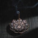 Sandalwood Stick Burner Censer Buddhism Bronze Lotus Incense Line Holder Deco