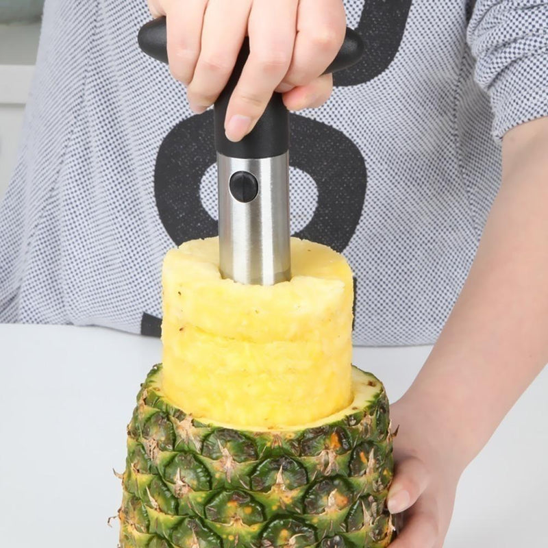 Stainless Steel Pineapple Peeler Slicer Fruit Corer Kitchen Tools (Black)