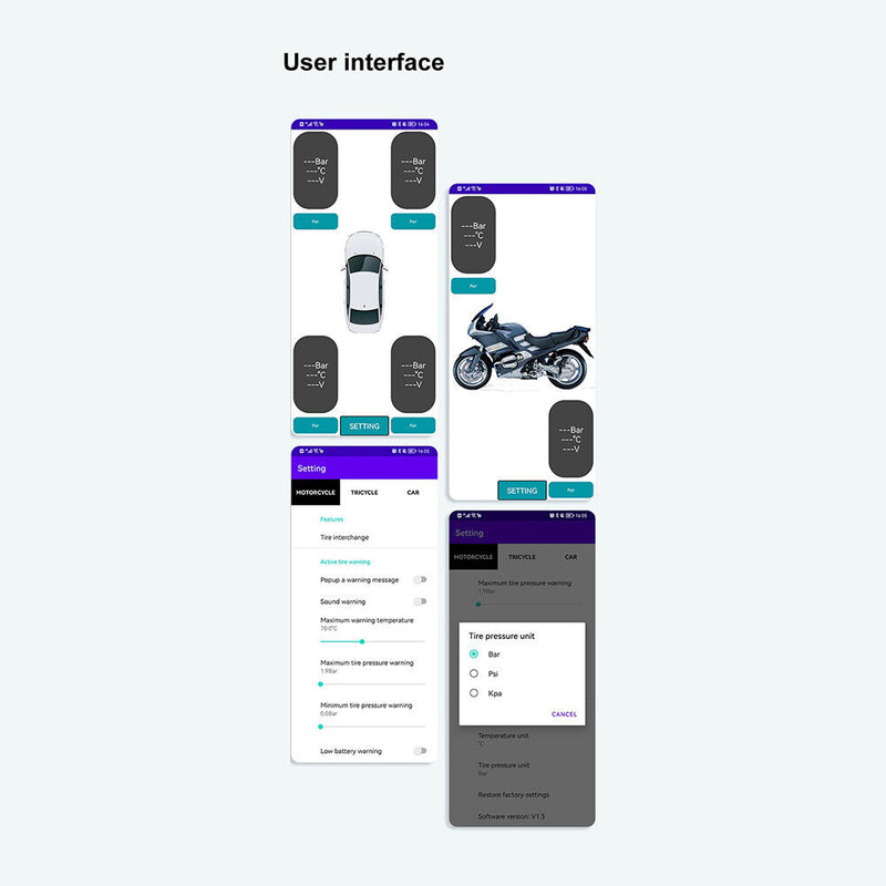 External Tyre Bluetooth Sensor - Compatible Tire Pressure Monitor Accessories