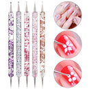 5Pcs Beauty Marbleizing 2 Way DIY Nail Art Painting Manicure Tools Dotting Pen