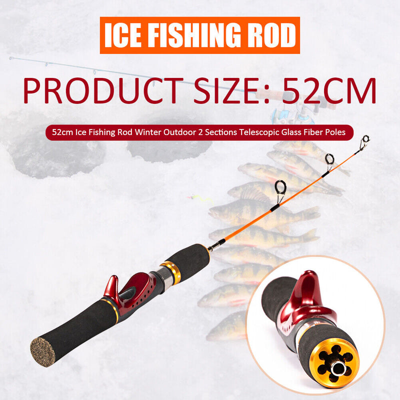 Winter Ice Fishing Rod 2 Sections Telescopic Pole Boat Raft Fishing Accessories