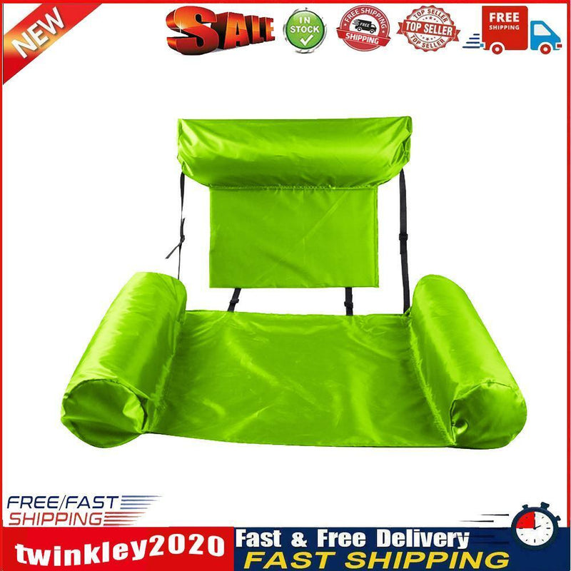 Floating Row Swimming Pool Inflatable Foldable Water Hammock Bed (Green) Newly