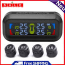 AN-10C Solar Car TPMS LCD Tire Pressure Monitoring Tyre Temperature Alarm System