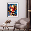 5D DIY Diamond Painting Santa Claus Full Round Rhinestone Home Wall Art Picture