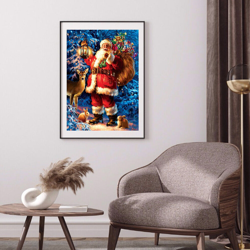 5D DIY Diamond Painting Santa Claus Full Round Rhinestone Home Wall Art Picture