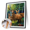 #A Woods Animal Oil Paint By Numbers Kit DIY Acrylic Painting on Canvas Framel