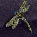 Women Crystal Dragonfly Brooch Pin Insects Accessory Retro Jewelry Crafts Decor