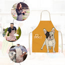 Kitchen Linen Yellow Apron Dog Painted Dinner Party Cooking Supply Pinafore