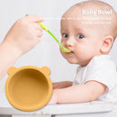 Kids Silicone Plate Baby Bowl with Suction Non-Slip BPA Free Dish (Yellow) Newly