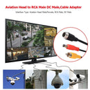 Aviation Head to RCA Male DC Male Extension Cable Adapter for Camera (A) Newly