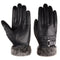 Windproof Men Faux Fur Gloves Thicken Warm Touch Screen Gloves Leather Mittens