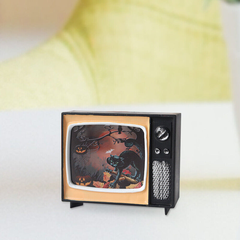 TV LED Halloween Candle Lights Glowing Ghost Festival Lantern (Black Cat)