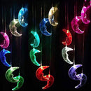 Solar Color Changing Wind Chime Lamps Star Moon Pendant Garden Light (B) Newly
